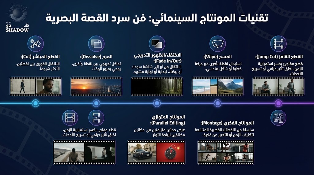 أنواع تقنيات المونتاج السينمائي
